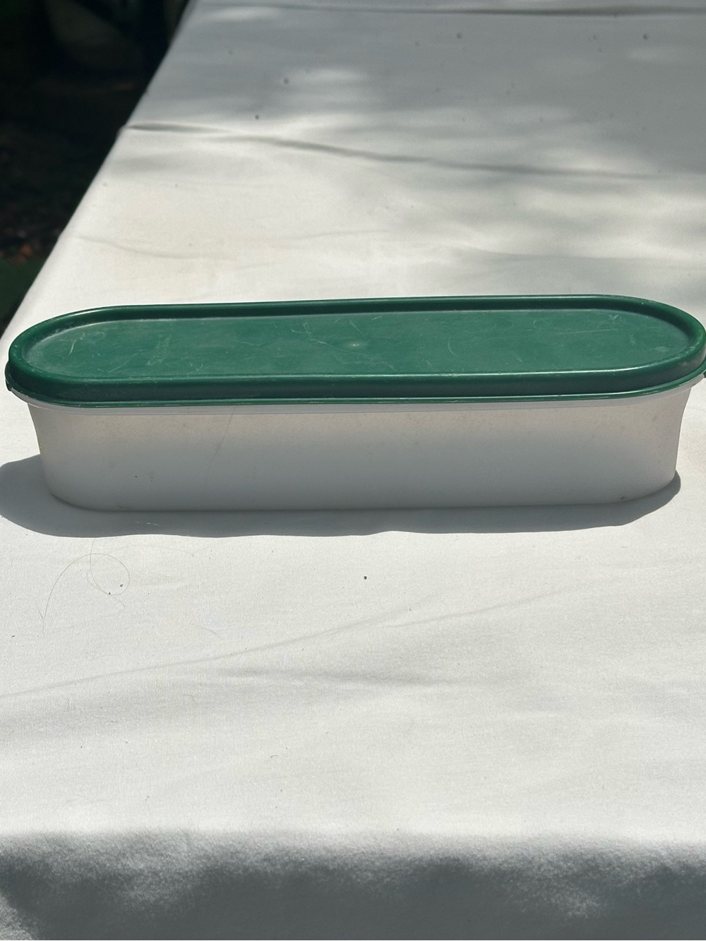 Vintage Tupperware Modular Mates Storage Container W/Green Lid 3.5 Cups